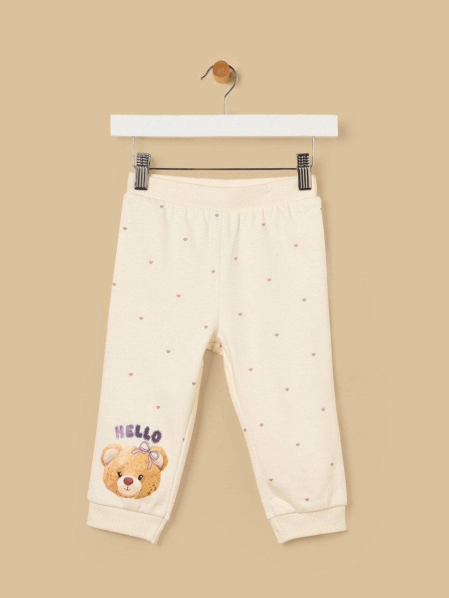 Teddy Bear Print Sweatshirt and Joggers Set
