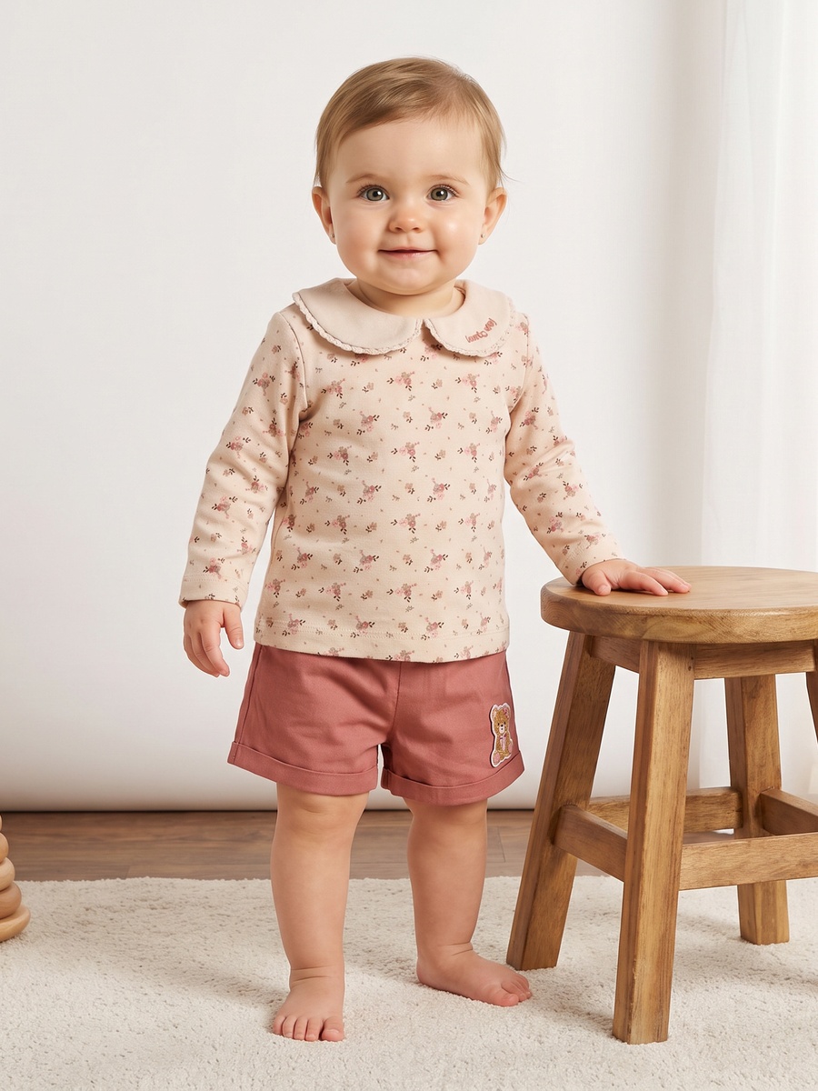 Floral Print Top and Shorts Set