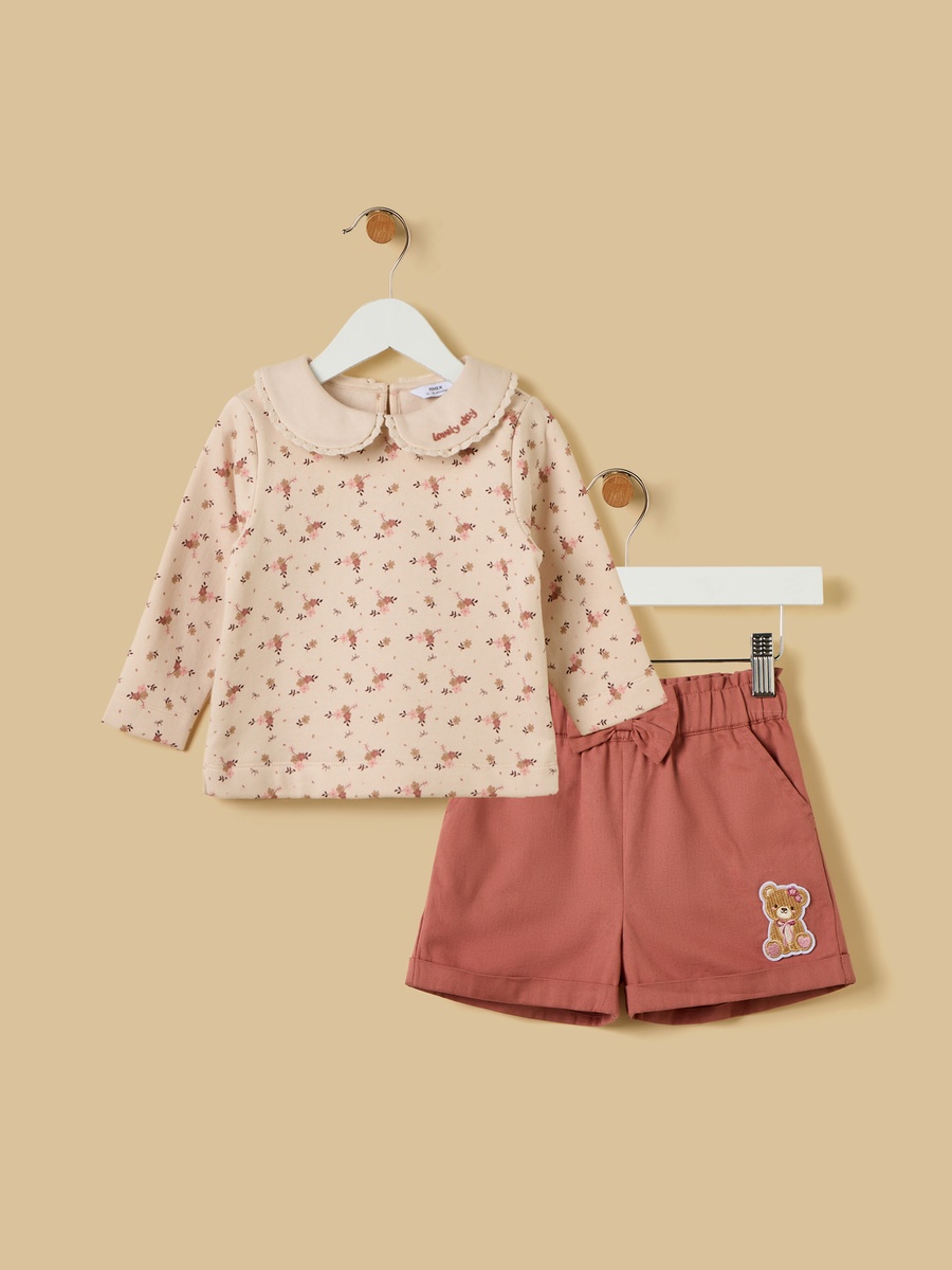 Floral Print Top and Shorts Set
