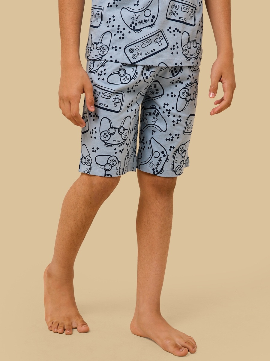 Game Controller Print Cotton Shorts Set
