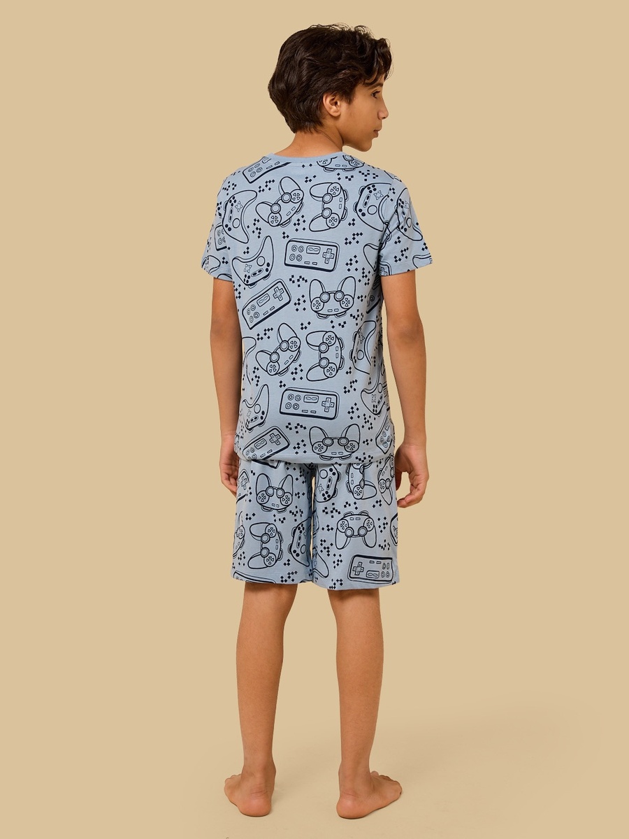 Game Controller Print Cotton Shorts Set