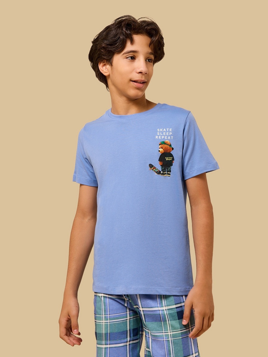 Checked Cotton Shorts Set
