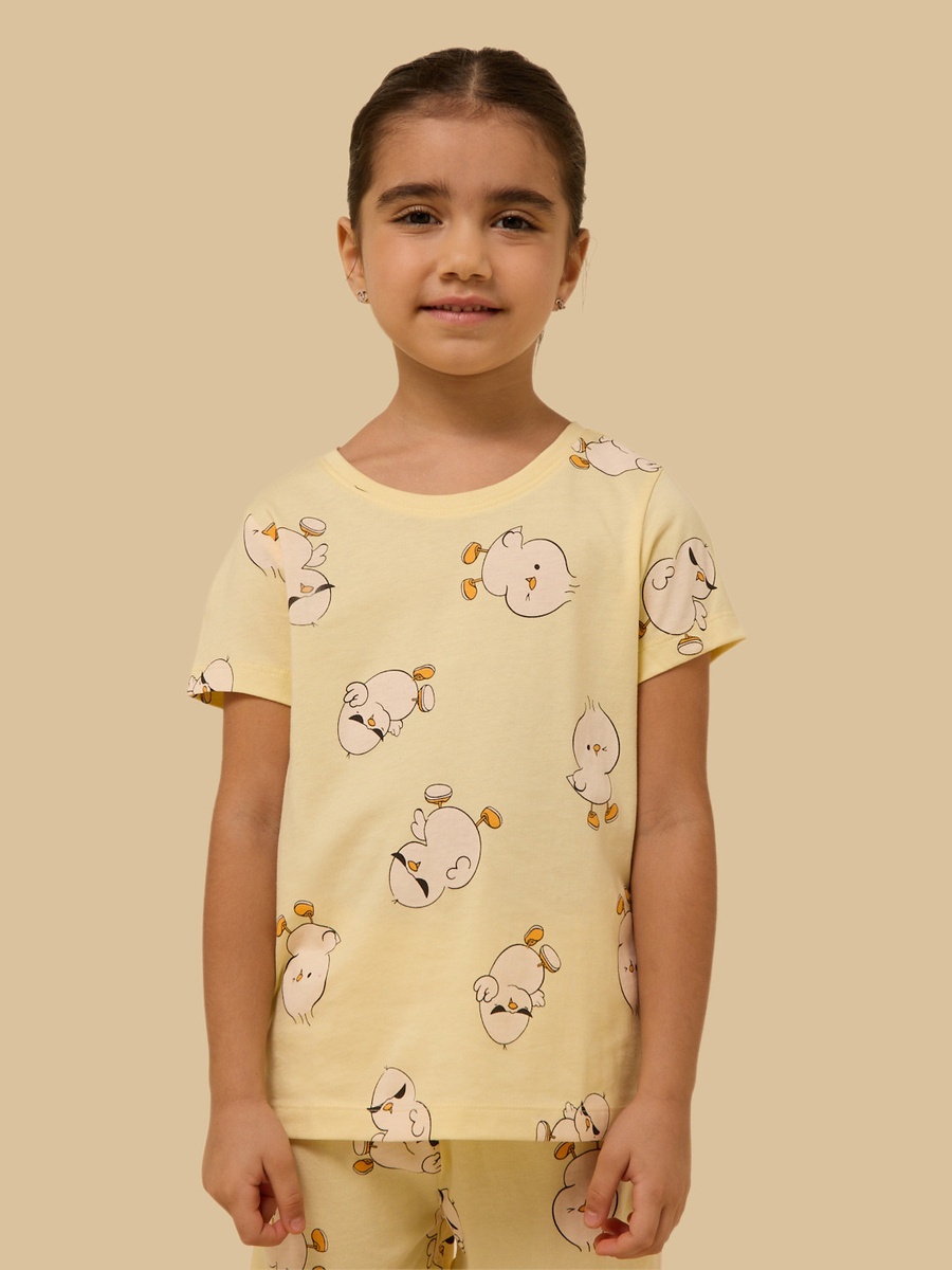 Chick Print Cotton Shorts Set