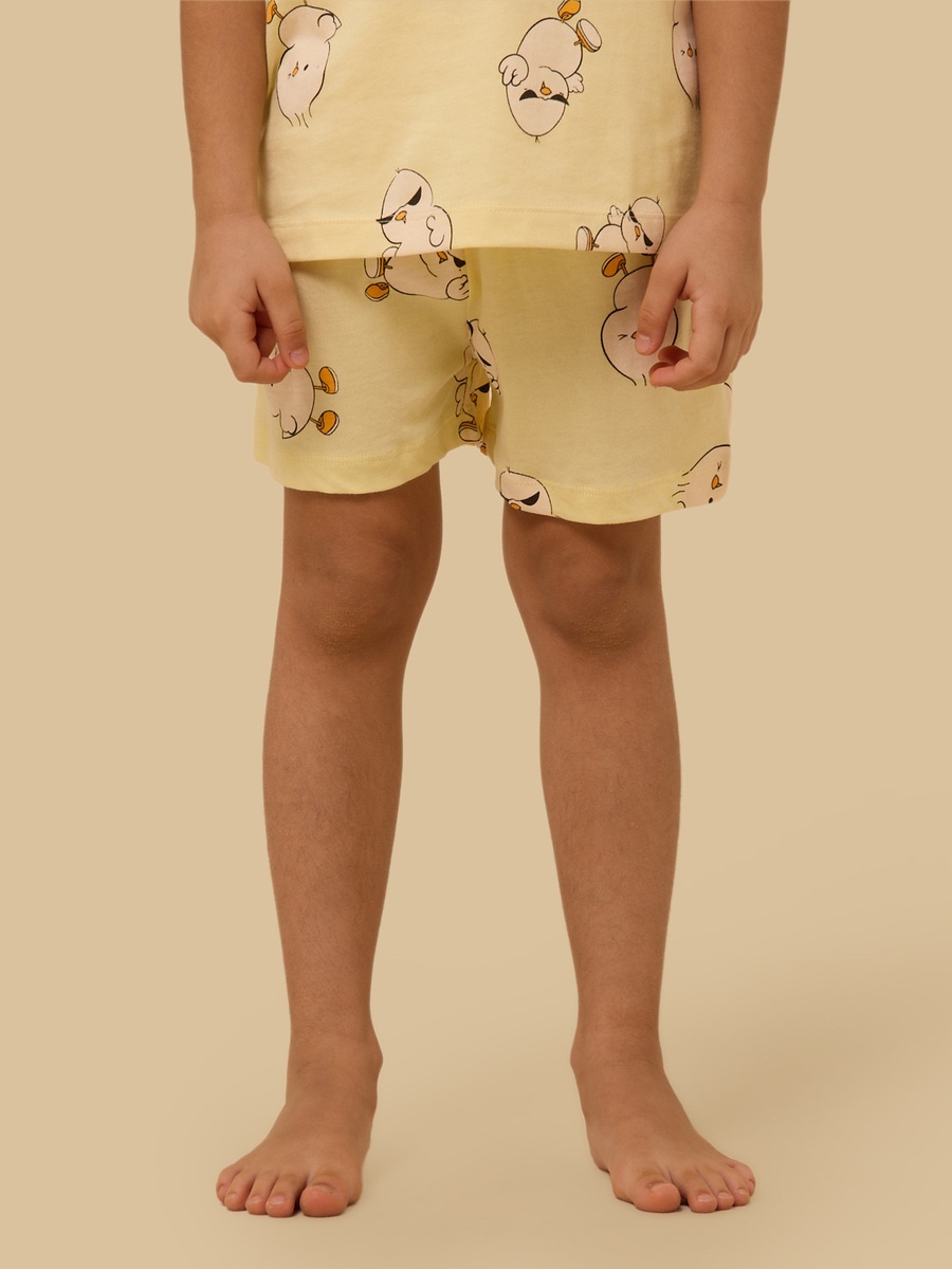 Chick Print Cotton Shorts Set