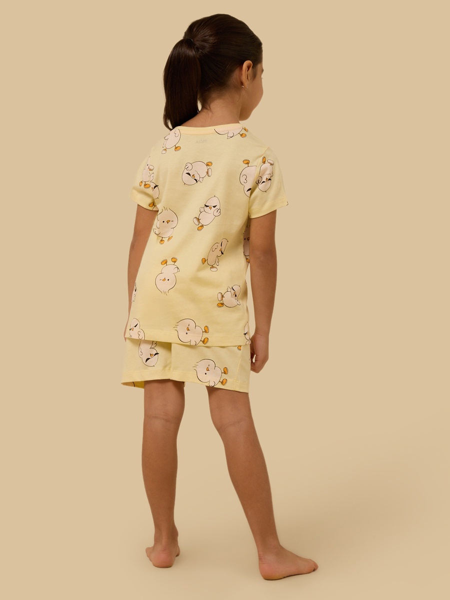 Chick Print Cotton Shorts Set