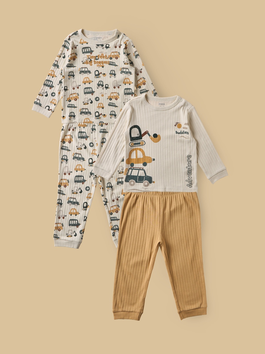 Pack of 2 - Construction Vehicle Print Pyjama Set