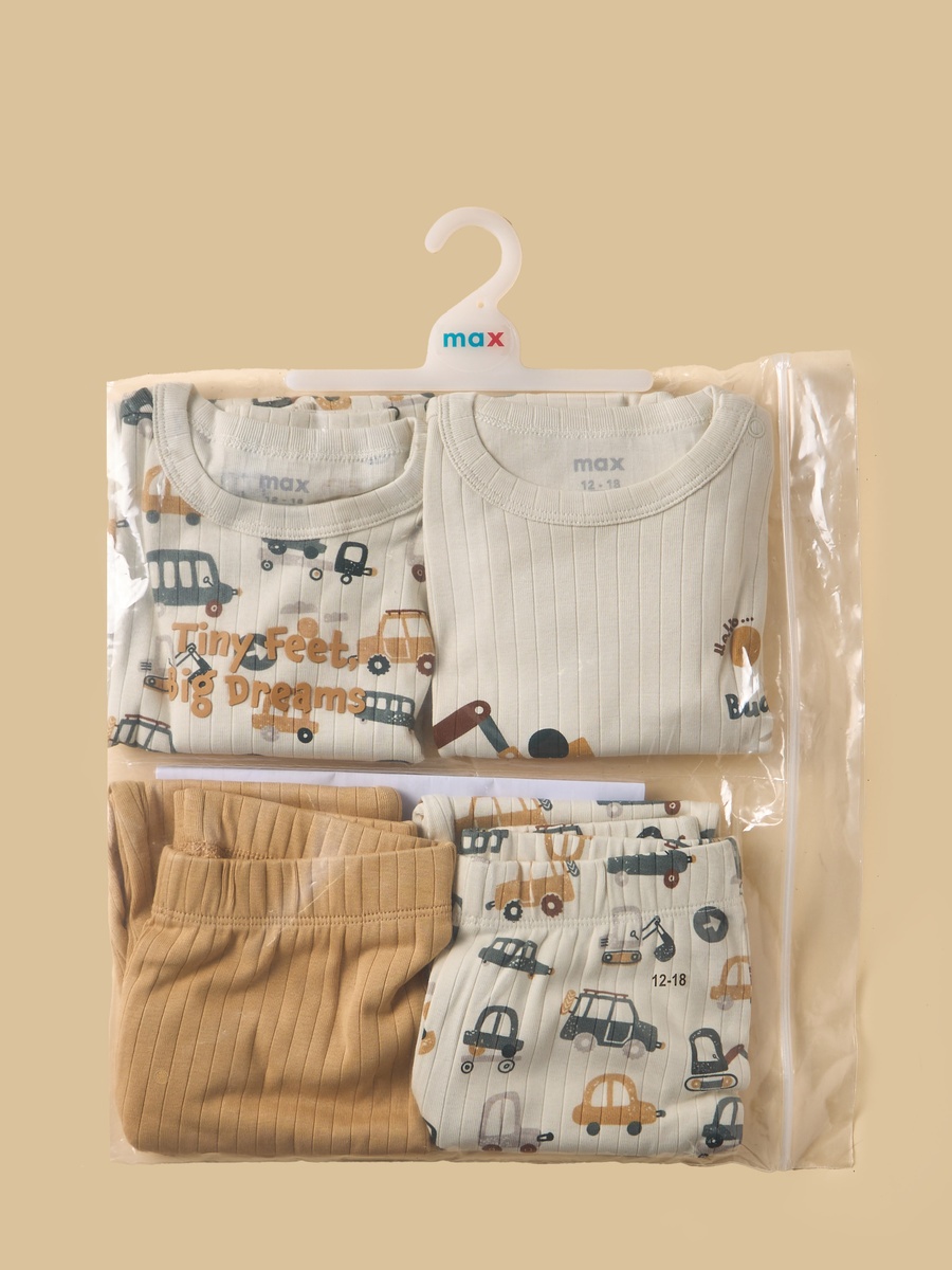 Pack of 2 - Construction Vehicle Print Pyjama Set