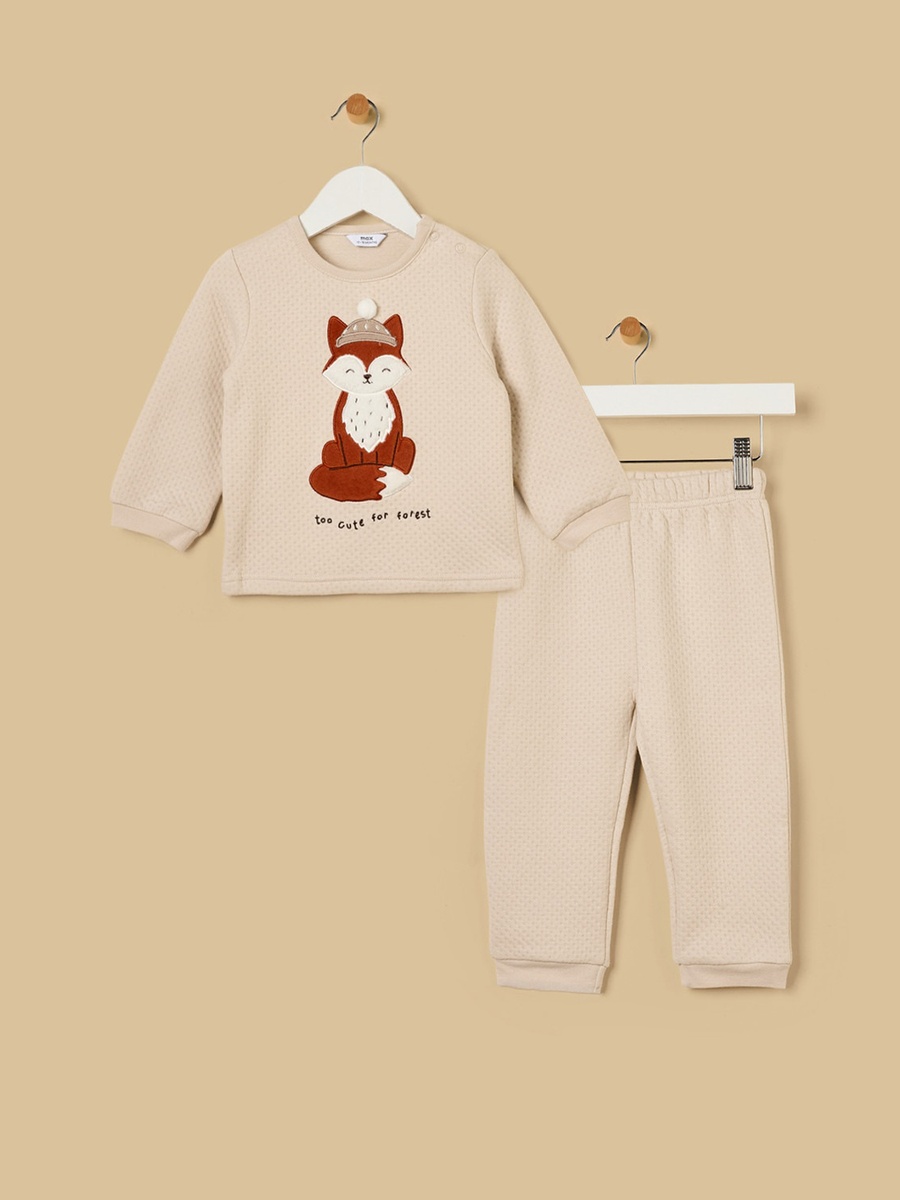 Fox Applique Quilted Pyjama Set