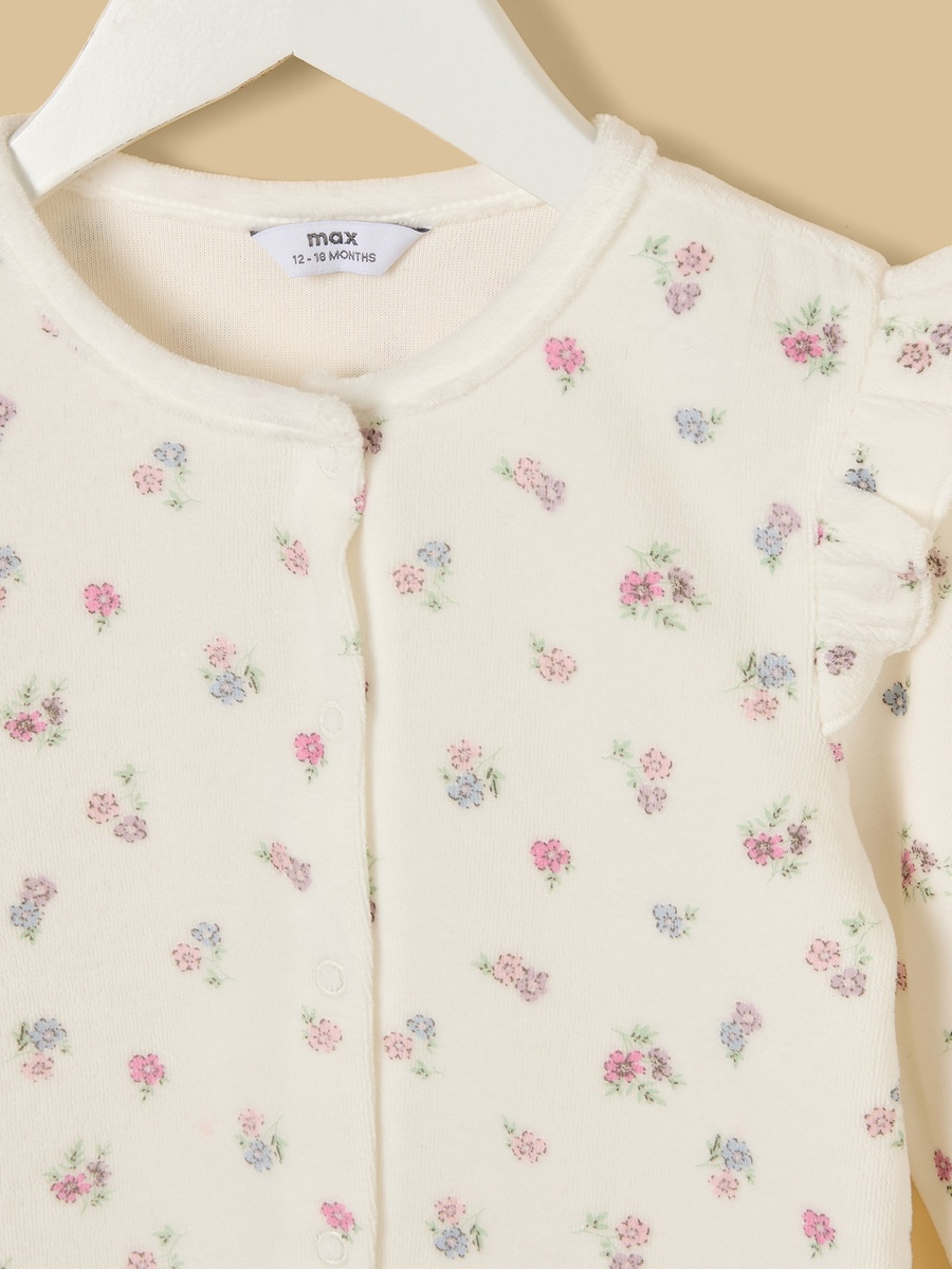 Floral Print Velour Pyjama Set