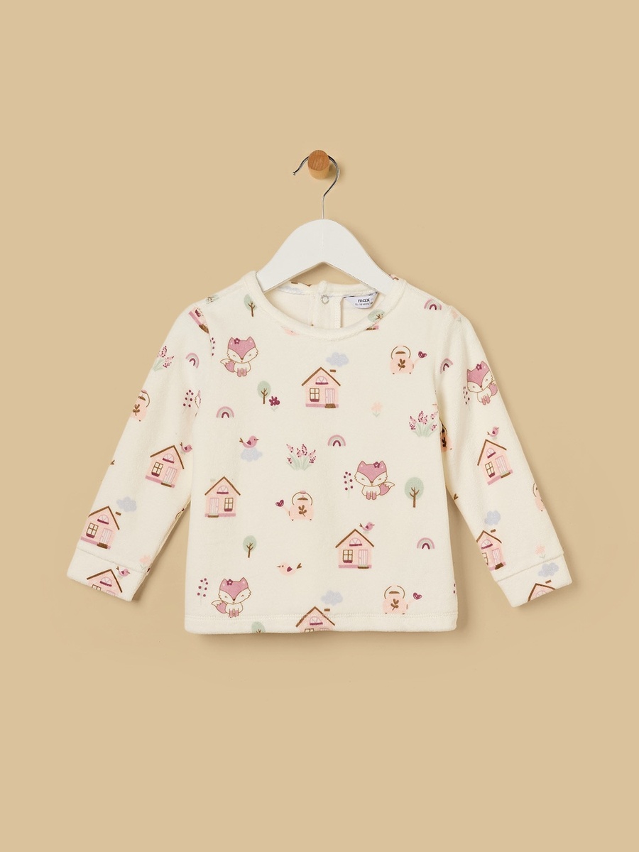 Fox Print Velour Pyjama Set