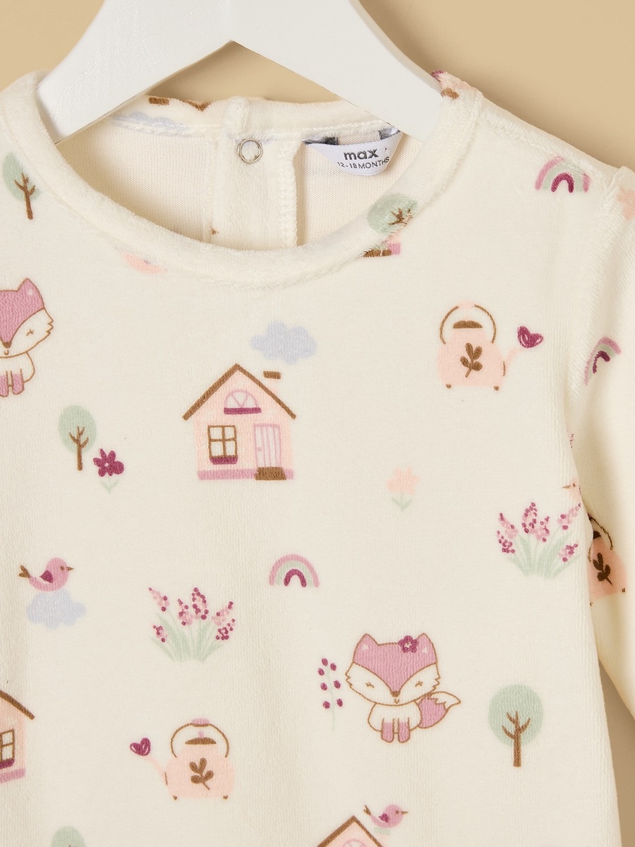 Fox Print Velour Pyjama Set