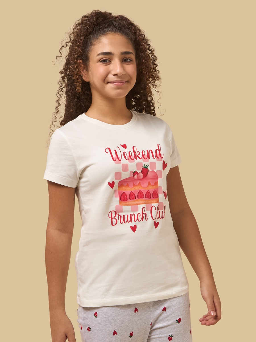 Strawberry Print Cotton Pyjama Set