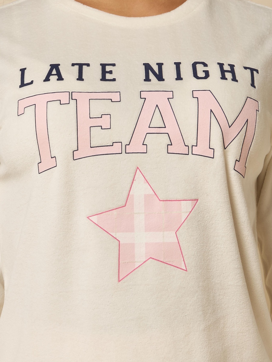 Slogan Print Pyjama Set