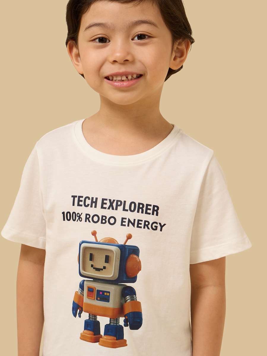Robot Print Cotton Shorts Set