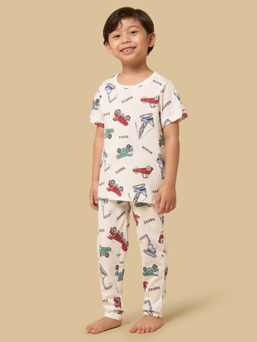 Vehicle Print Cotton Pyjama Set