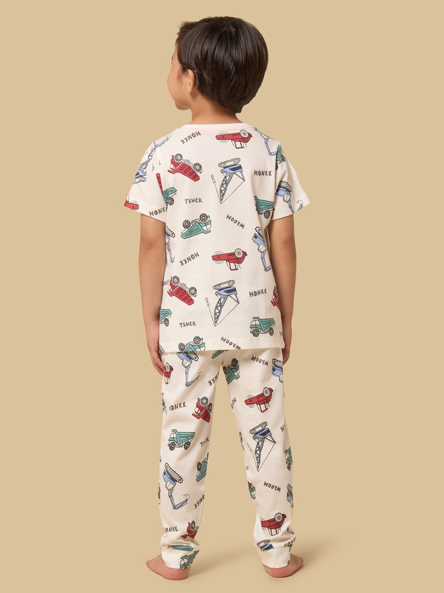 Vehicle Print Cotton Pyjama Set