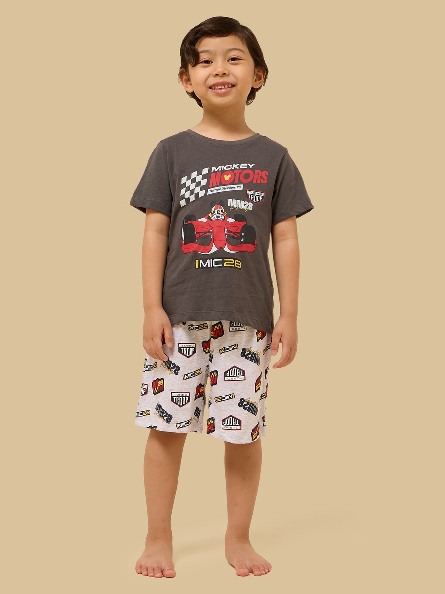 Mickey Mouse Print Cotton Shorts Set