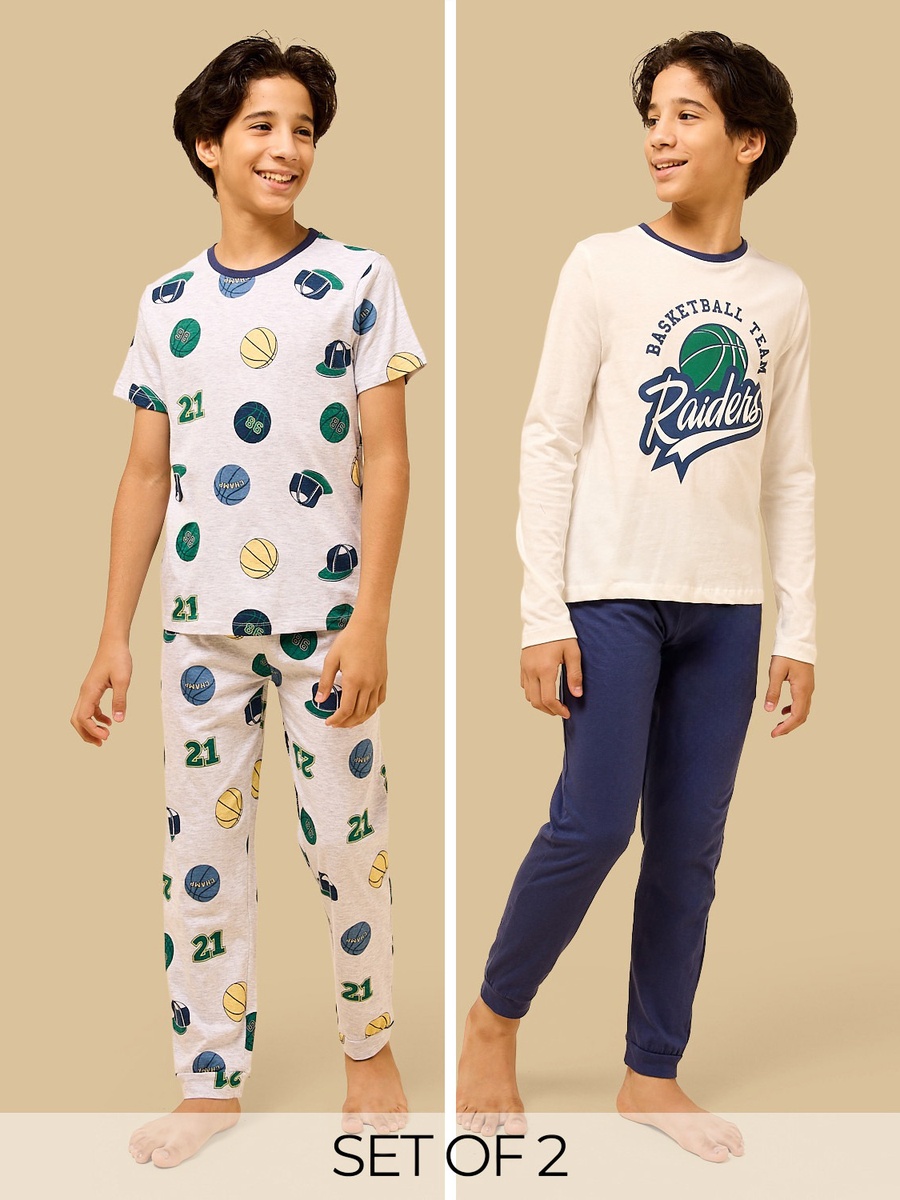 Pack of 2 - Basketball Print Pyjama Set