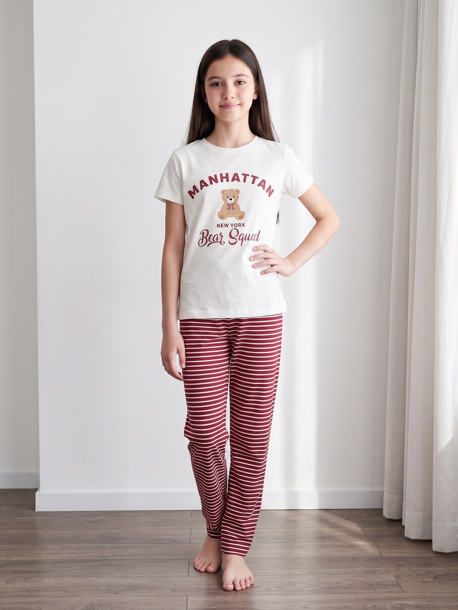 Bear Print Cotton Pyjama Set