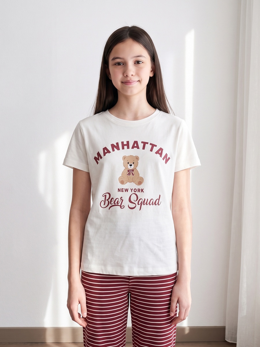 Bear Print Cotton Pyjama Set
