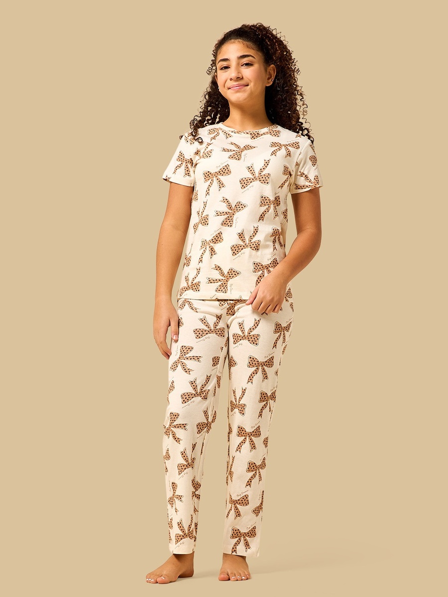 Pack of 2 - Bow Print Pyjama Set