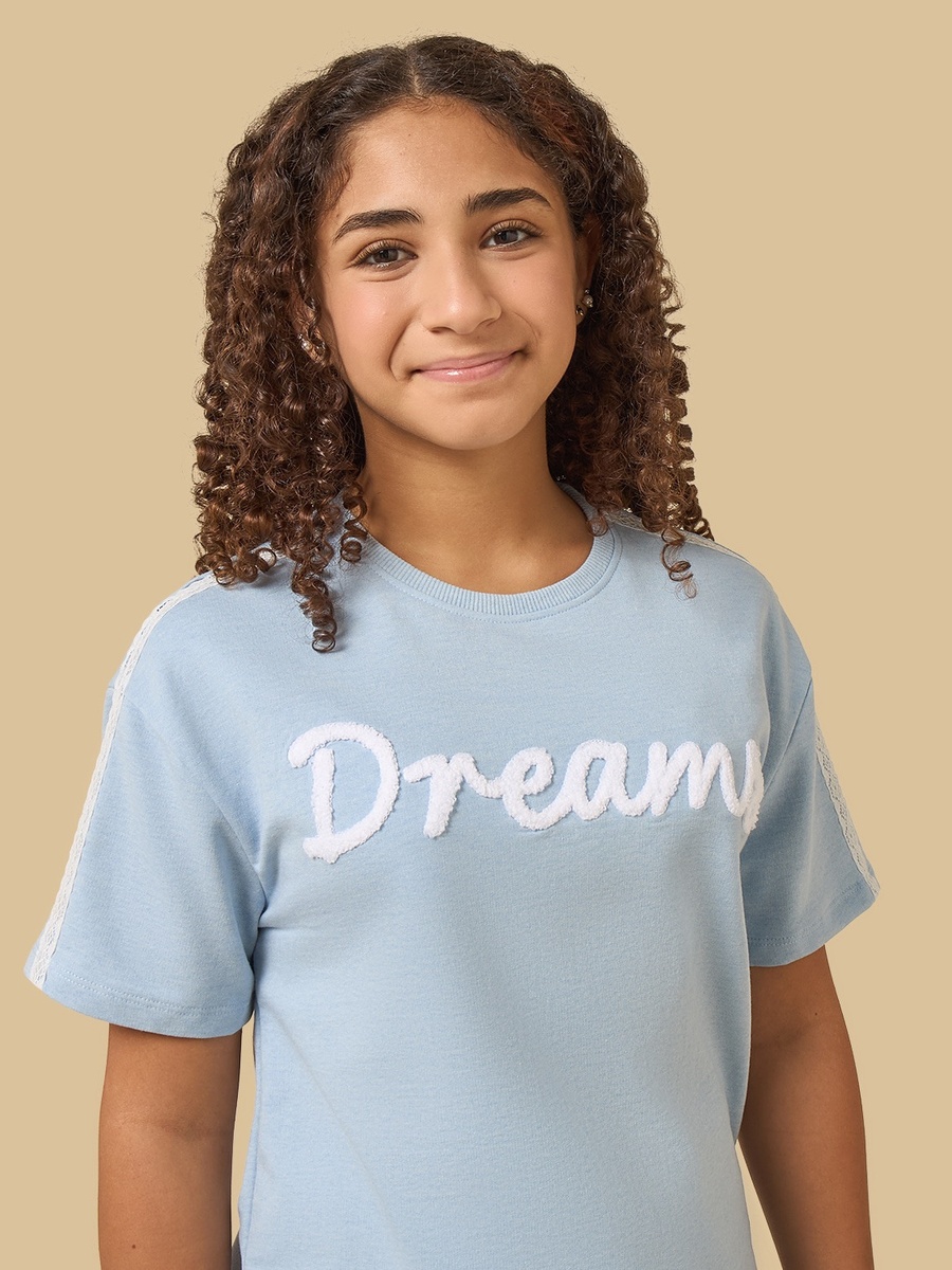 Typographic Applique Cotton Pyjama Set