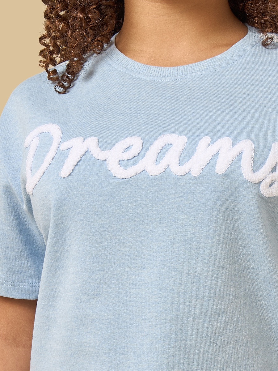 Typographic Applique Cotton Pyjama Set