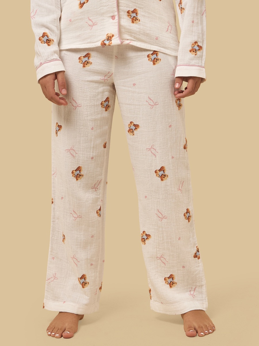 Bear Print Double Gauze Pyjama Set