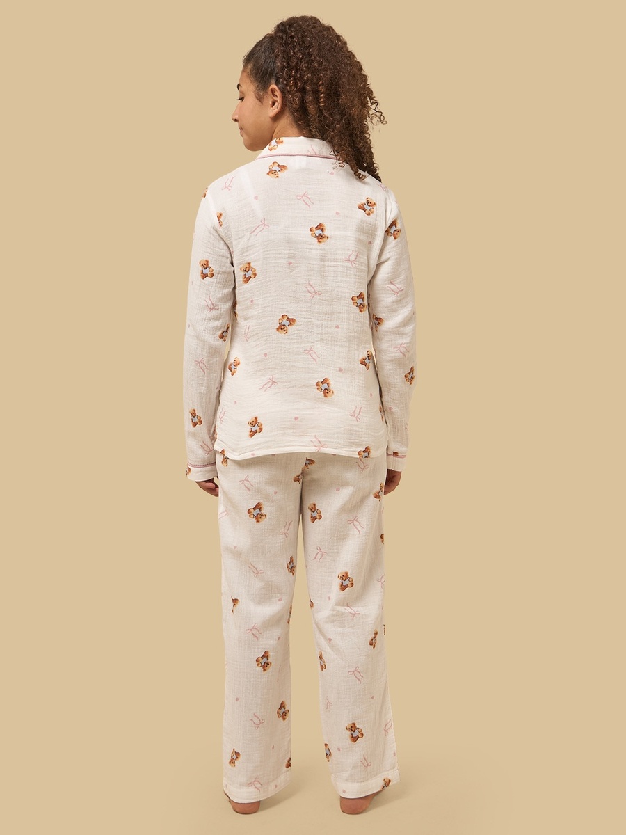 Bear Print Double Gauze Pyjama Set