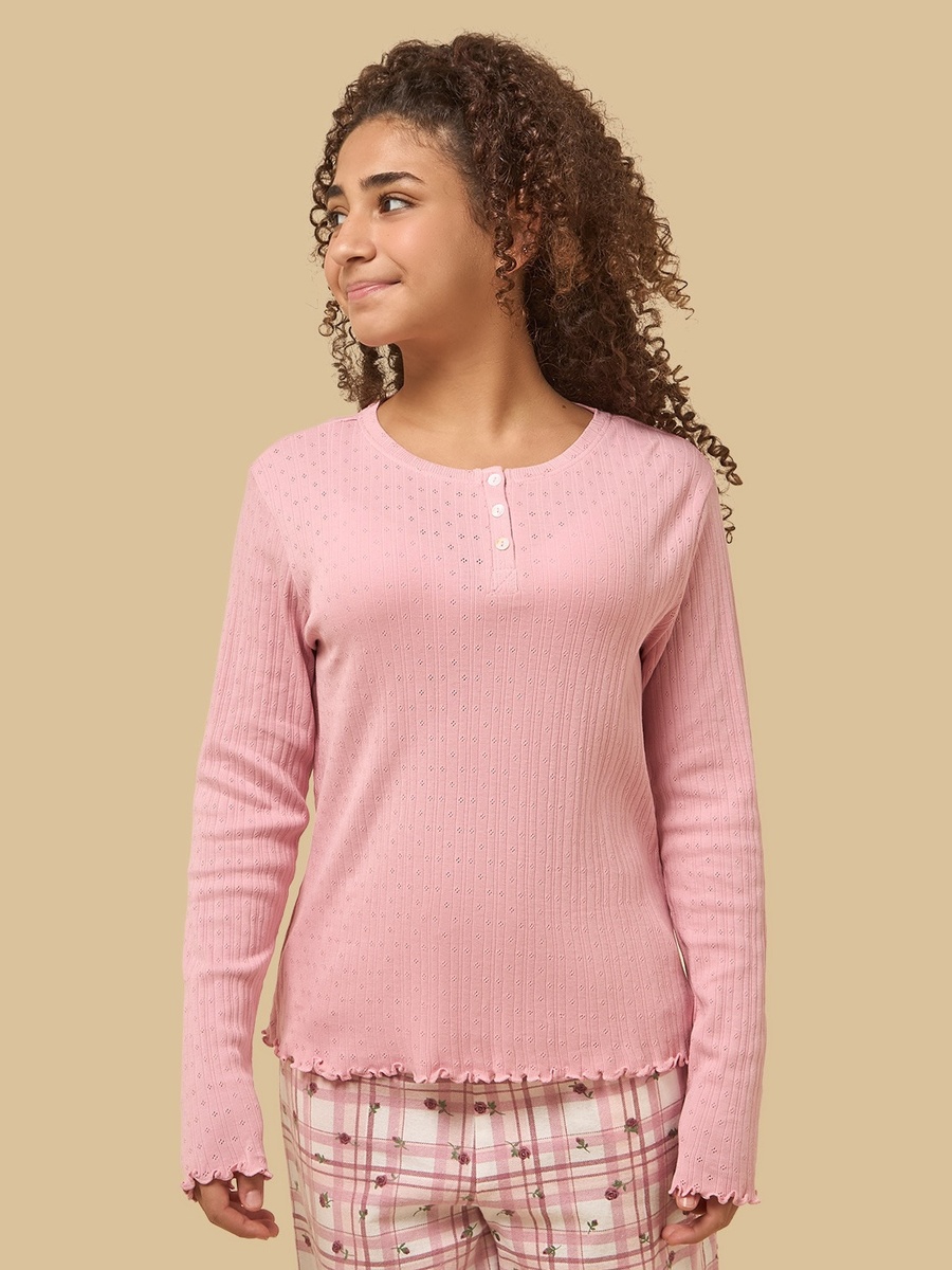 Checked Pointelle Pyjama Set