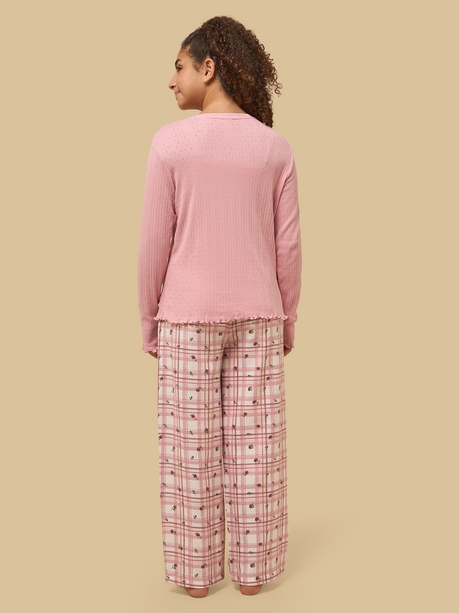 Checked Pointelle Pyjama Set