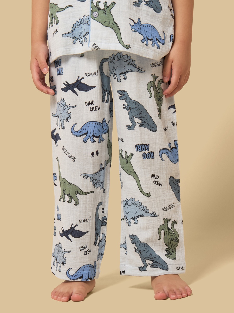 Dinosaur Print Double Gauze Pyjama Set