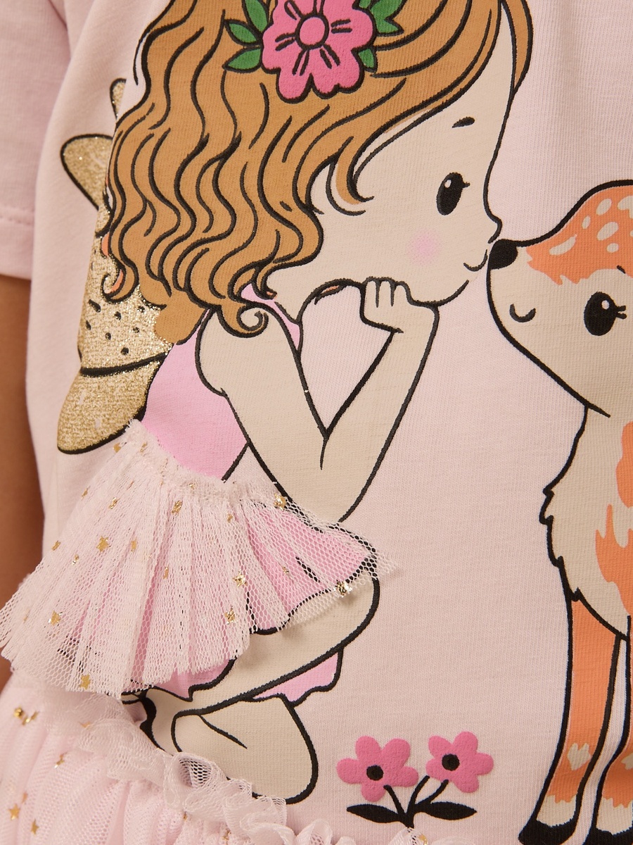 Graphic Print Cotton Pyjama Set