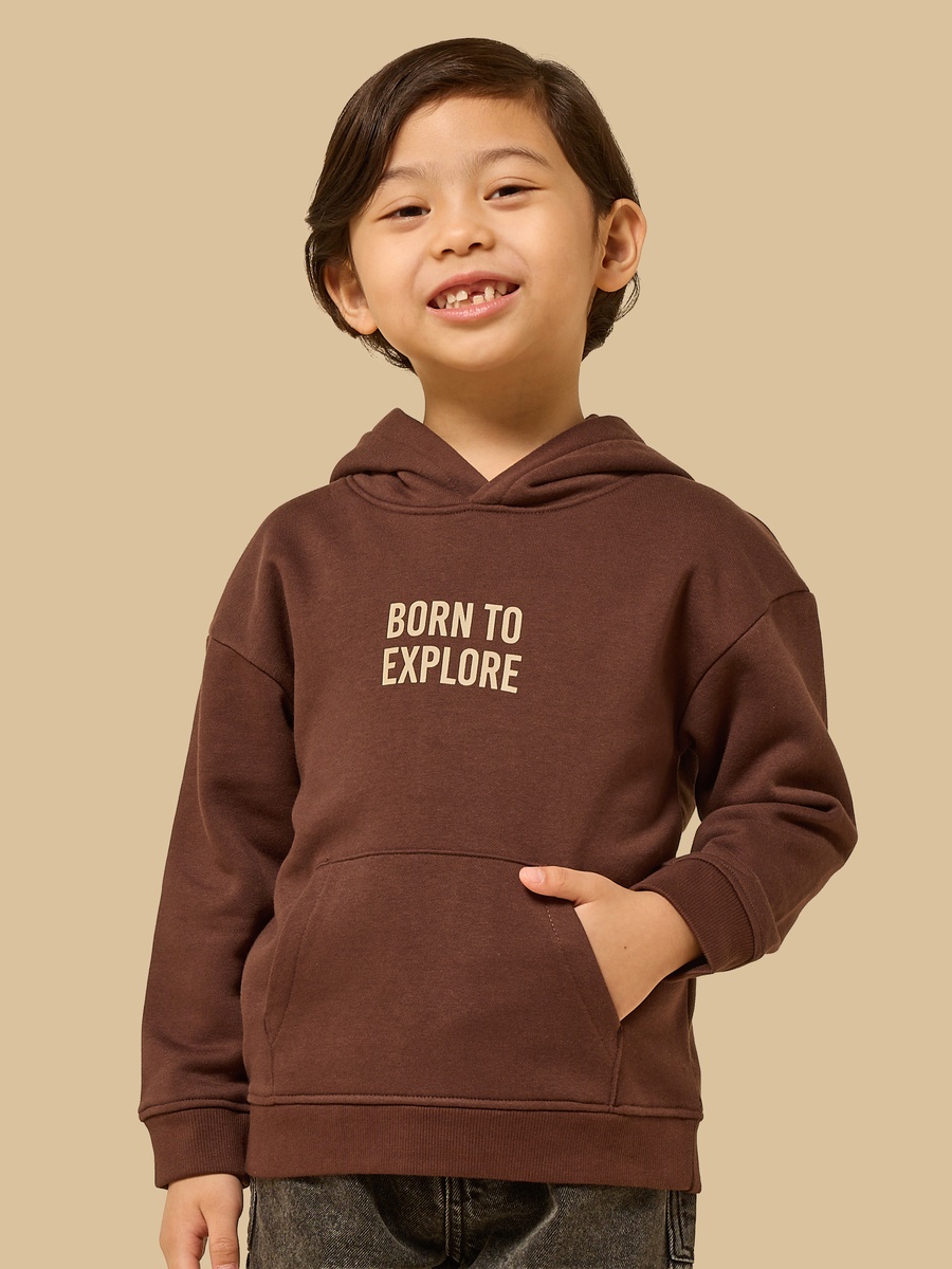 Slogan Print Hoodie with Kangaroo Pocket