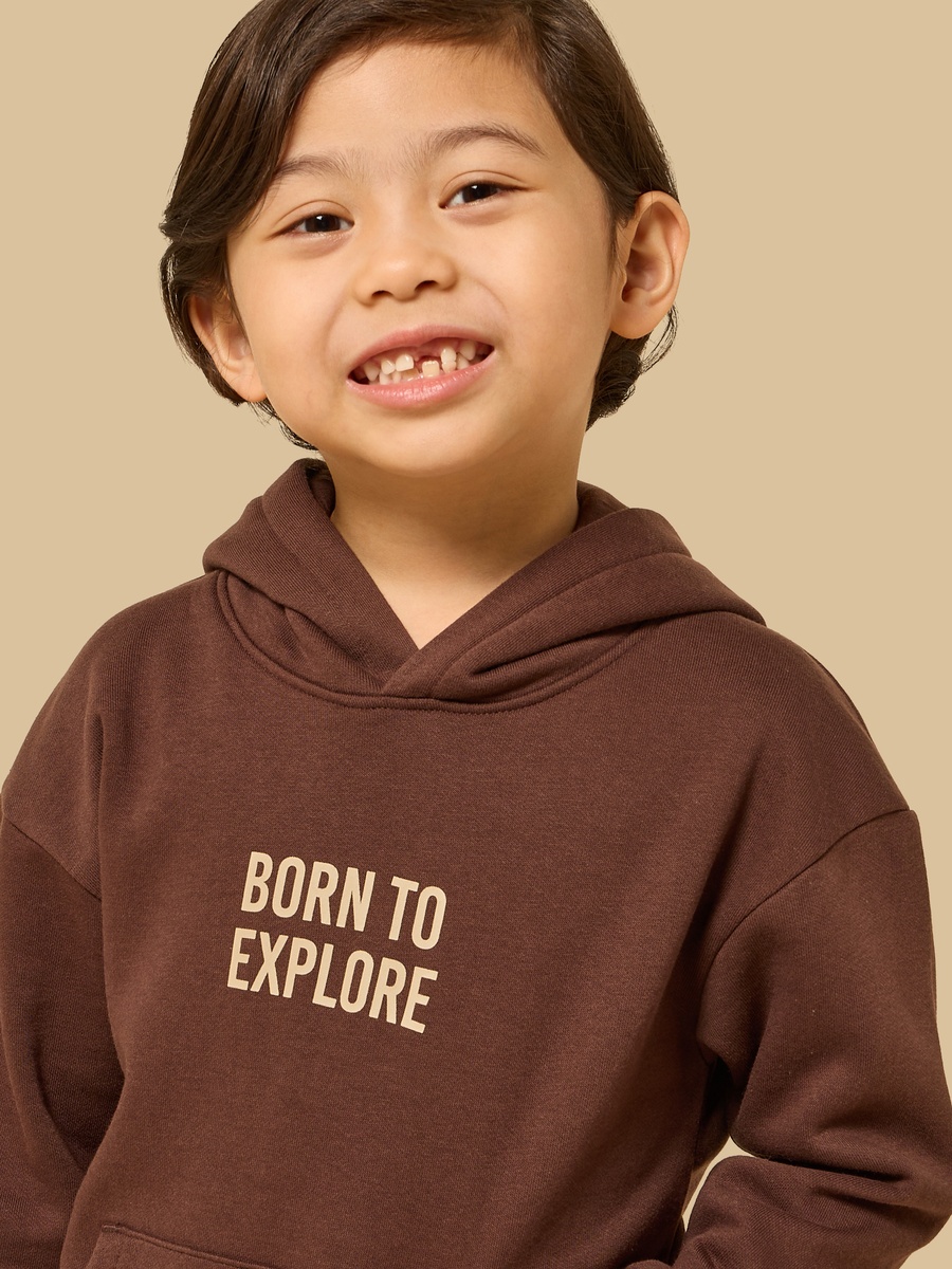 Slogan Print Hoodie with Kangaroo Pocket