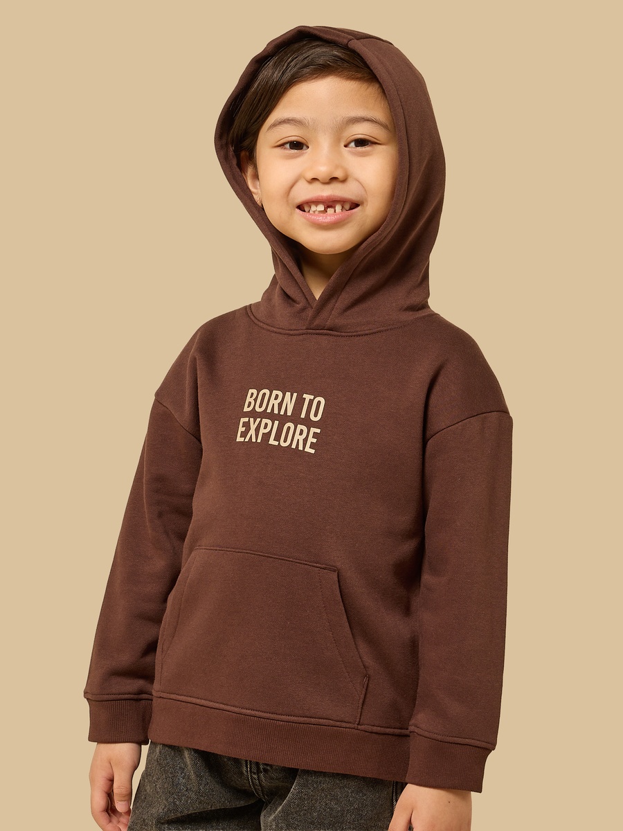 Slogan Print Hoodie with Kangaroo Pocket