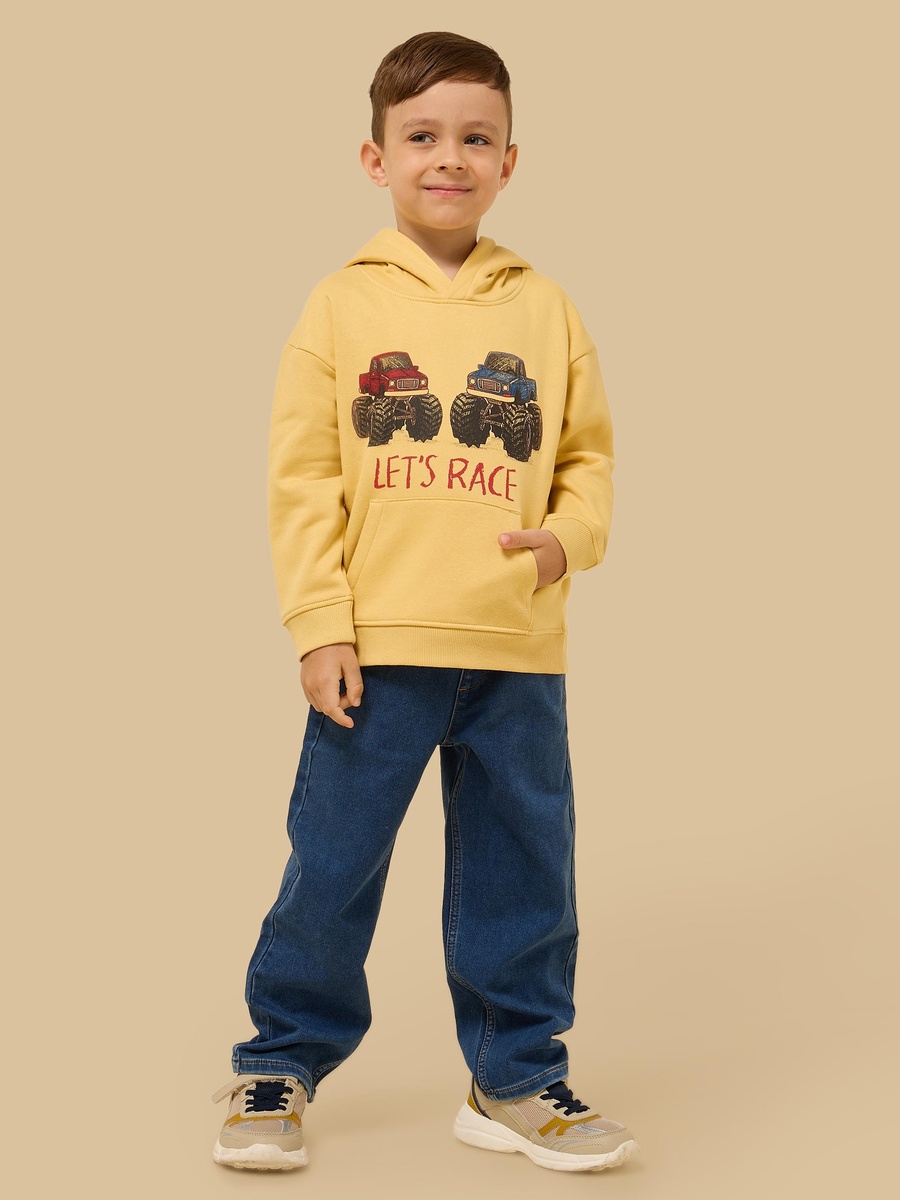 Monster Truck Print Hooded Sweatshirt