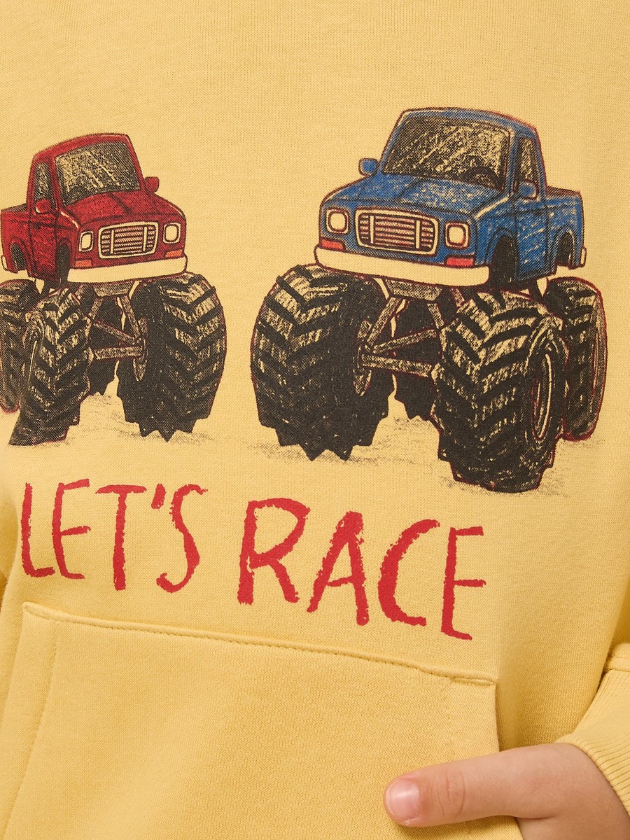 Monster Truck Print Hooded Sweatshirt