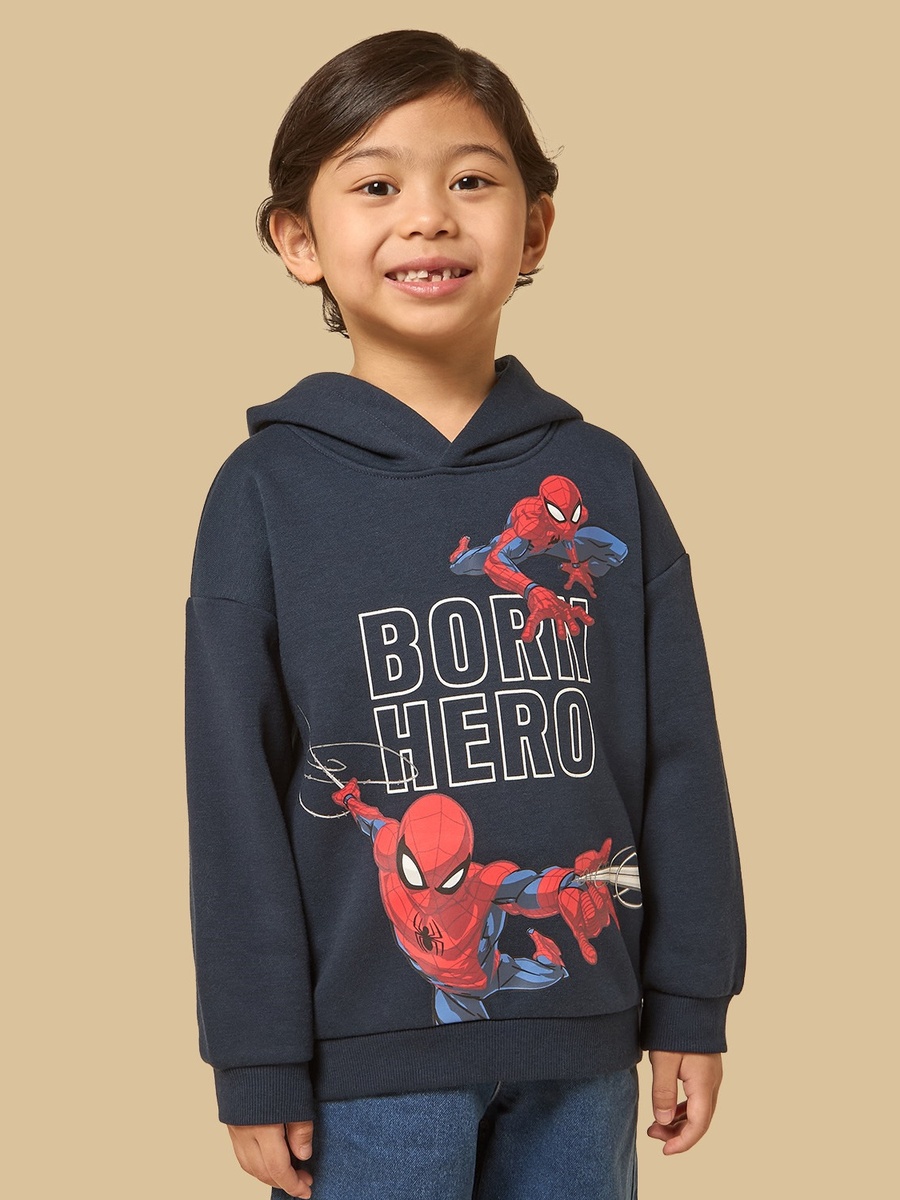 Spider-Man Print Hooded Sweatshirt