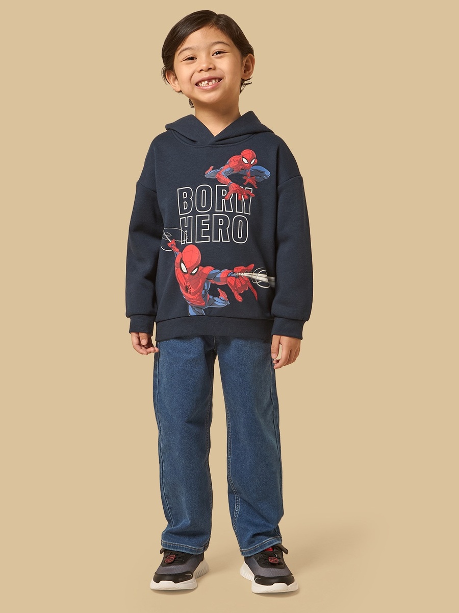 Spider-Man Print Hooded Sweatshirt