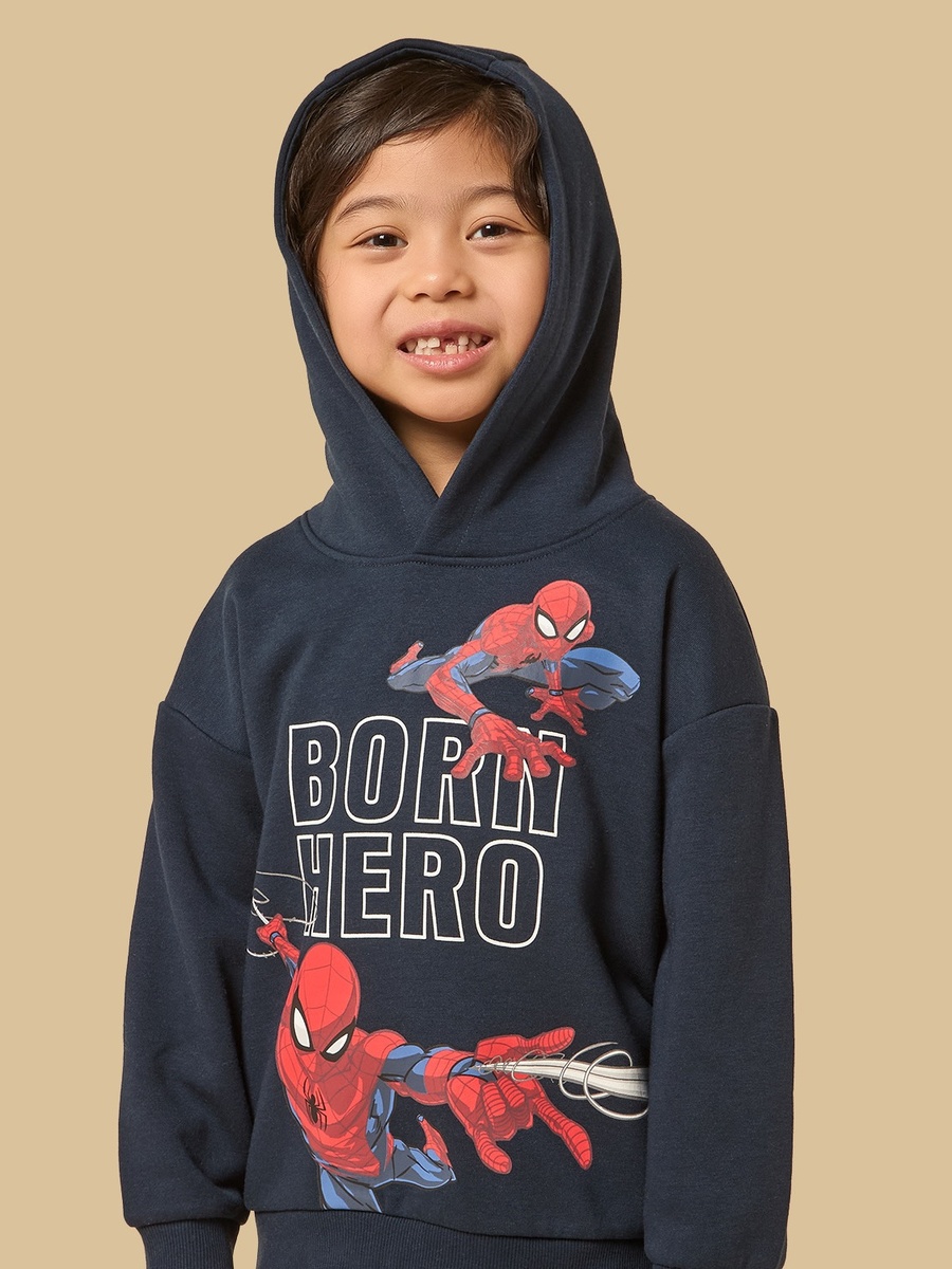 Spider-Man Print Hooded Sweatshirt