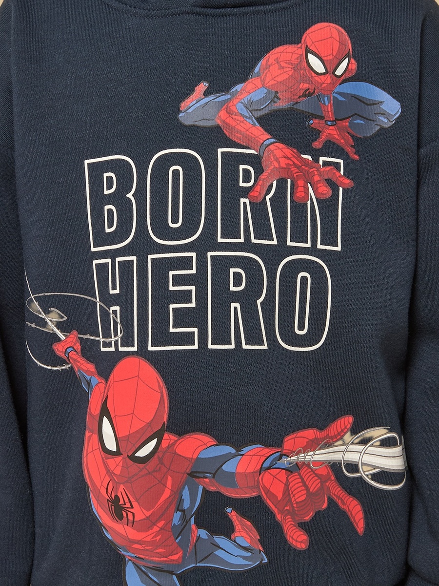 Spider-Man Print Hooded Sweatshirt