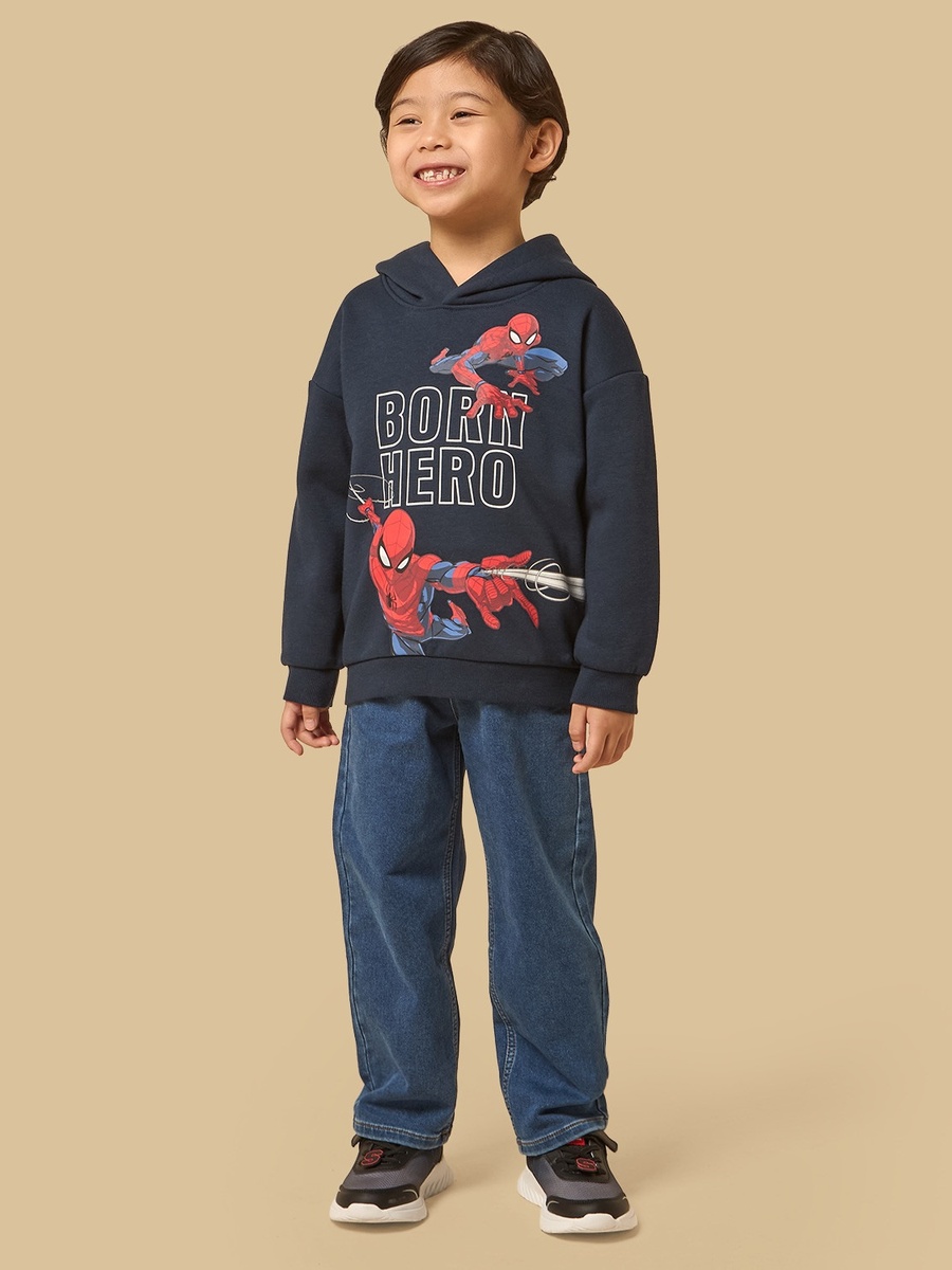 Spider-Man Print Hooded Sweatshirt
