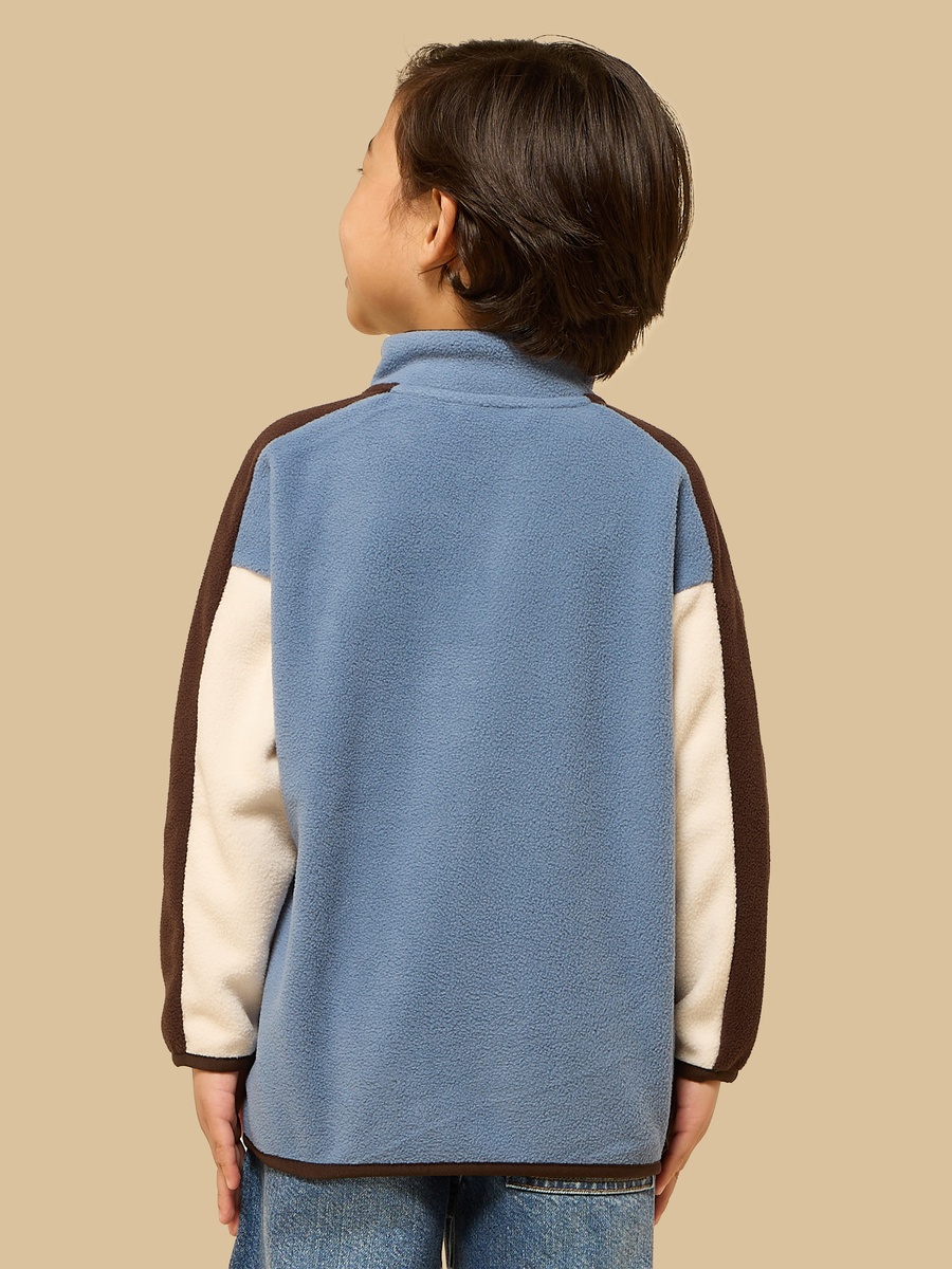 Colourblock High Neck Fleece Sweatshirt