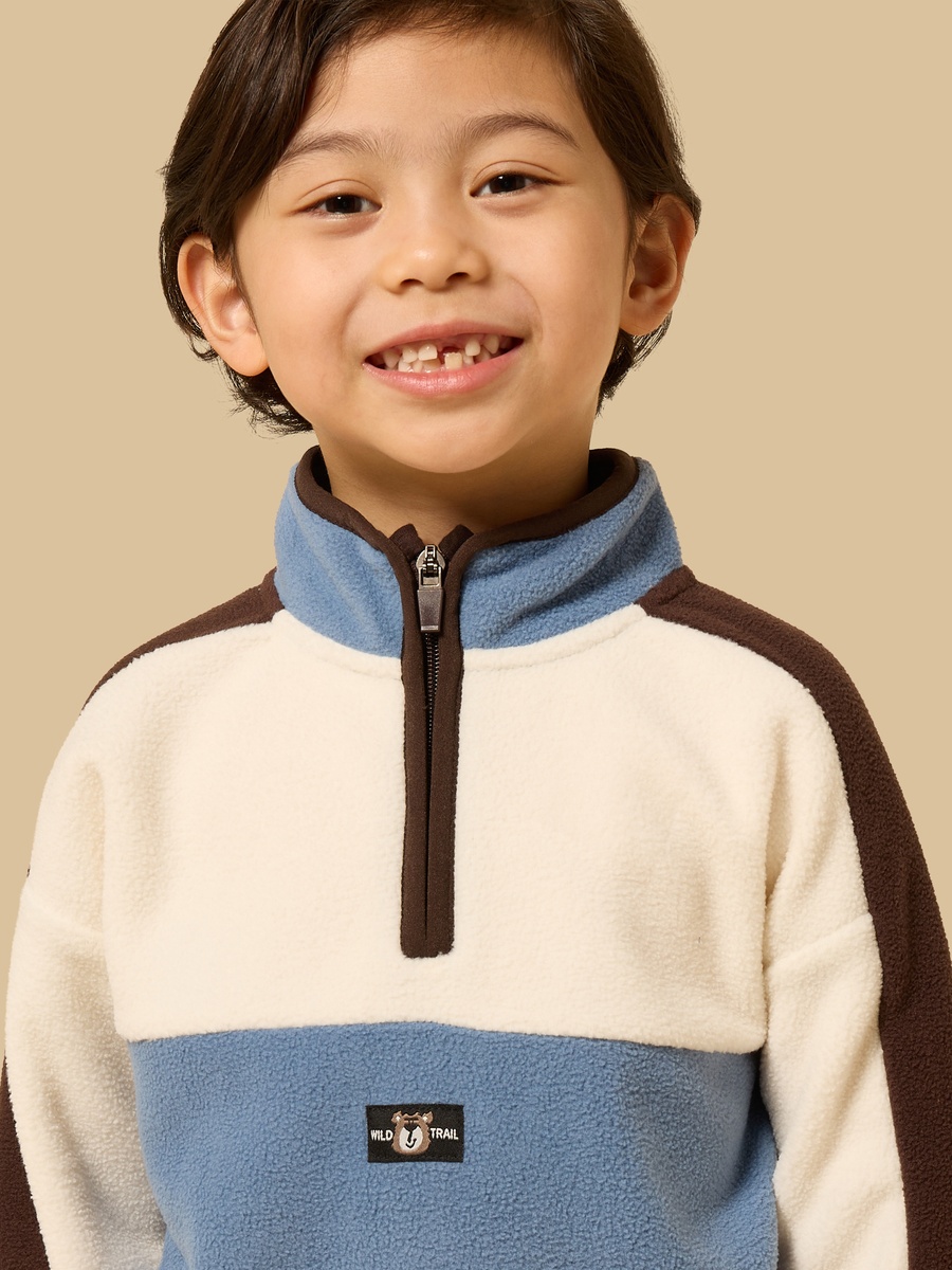 Colourblock High Neck Fleece Sweatshirt