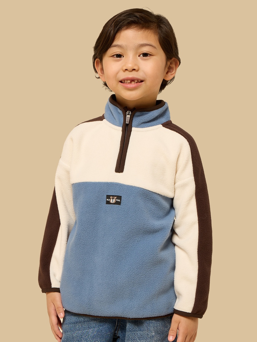 Colourblock High Neck Fleece Sweatshirt