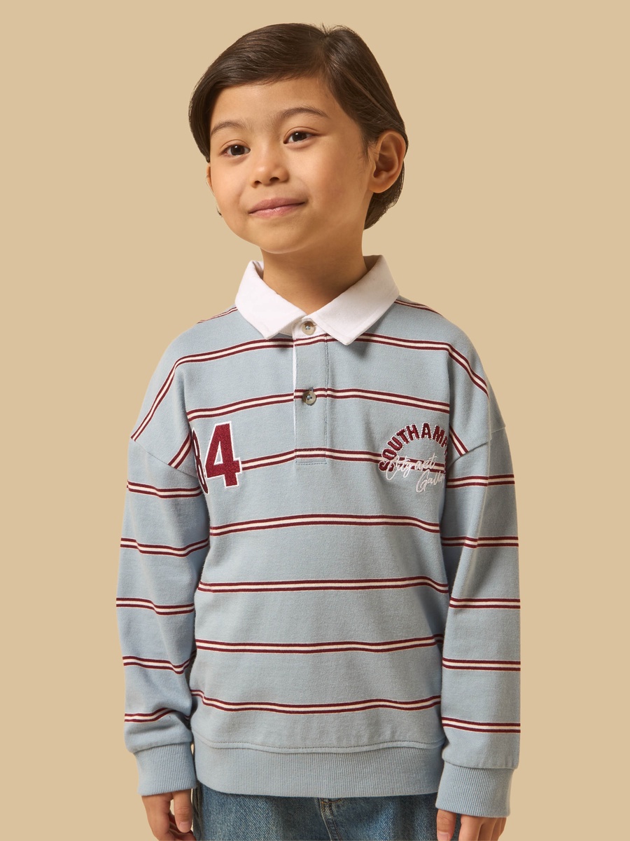 Striped Collared Sweatshirt