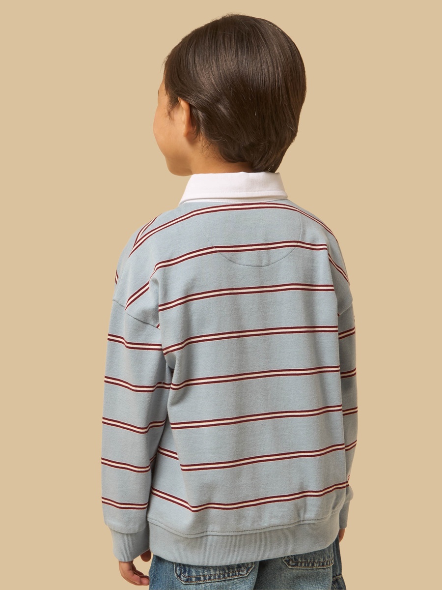 Striped Collared Sweatshirt