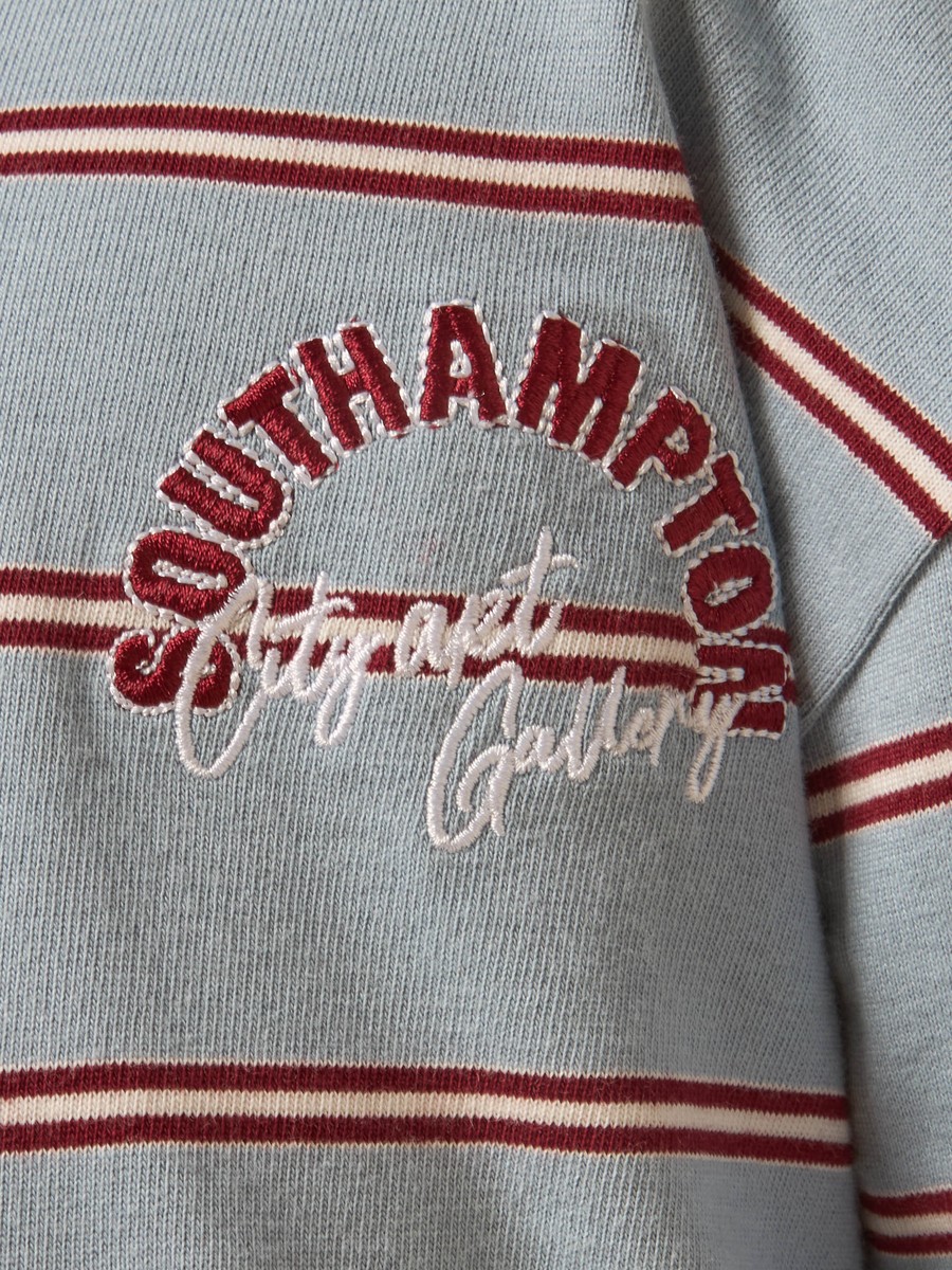 Striped Collared Sweatshirt