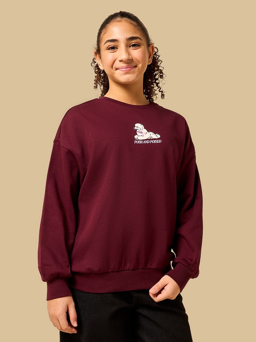 Puppy Print Oversized Sweatshirt